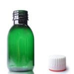 100ml green pet Sirop bottle W red cap