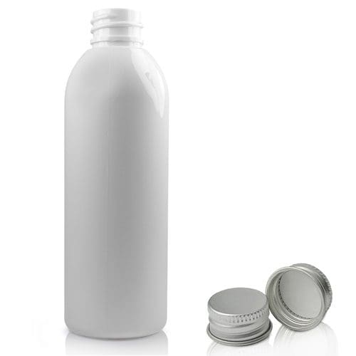 100ml white PET plastic bottle with ali cap