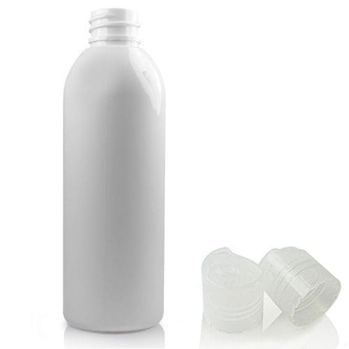 100ml white PET plastic bottle with nat disc