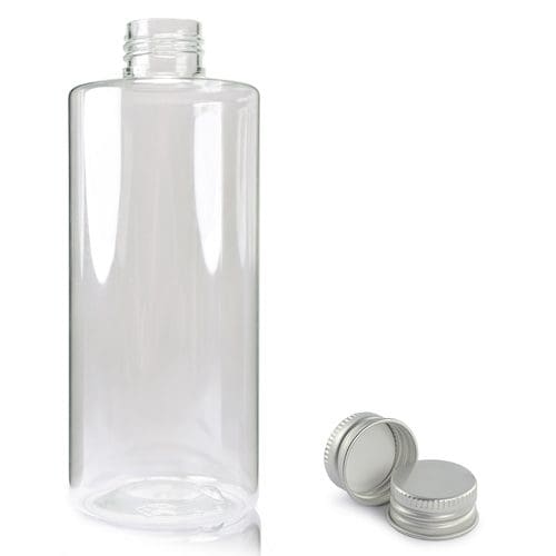 250ml Clear Round Bottle with aluminium
