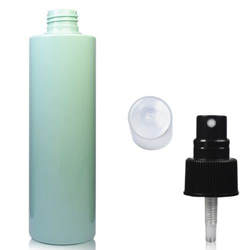 250ml Green Plastic Bottle w black spray