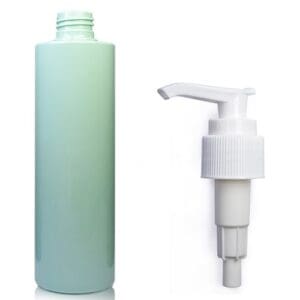 250ml Green Plastic Bottle w white pump