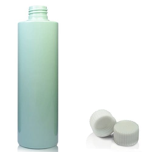 250ml Green Plastic Bottle w white screw cap