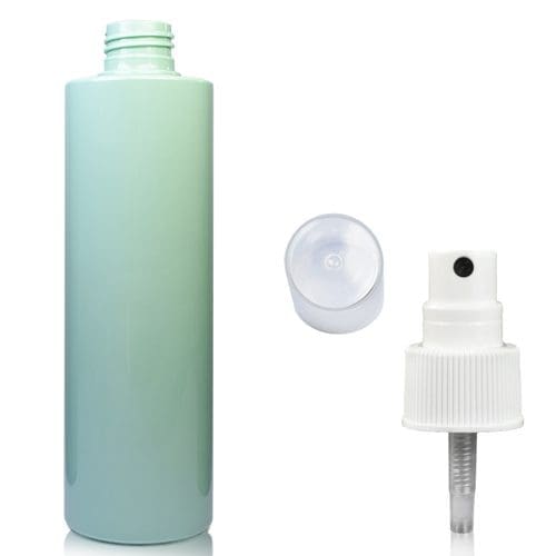 250ml Green Plastic Bottle w white spray