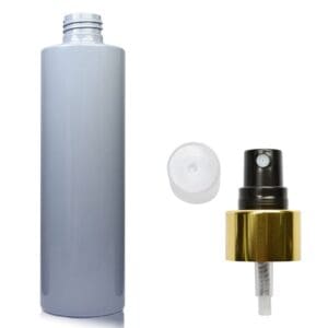 250ml Grey Plastic Bottle w gold spray