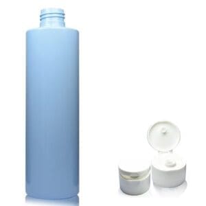 250ml Light Blue Plastic Bottle w white flip