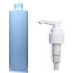 250ml Light Blue Plastic Bottle w white pump