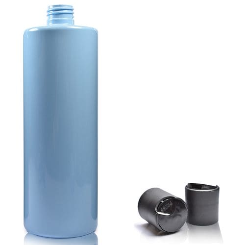 500ml Blue Plastic Bottle with black disc
