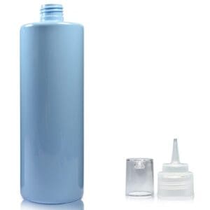 500ml Blue Plastic Bottle with screw spout