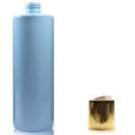 500ml Blue Plastic Bottle with white gold