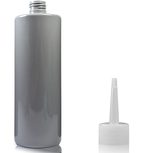 500ml Grey Plastic Bottle with long spout