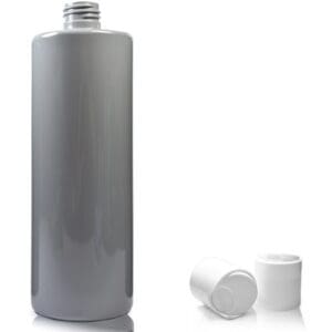 500ml Grey Plastic Bottle with white disc