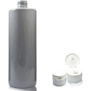 500ml Grey Plastic Bottle with white flip