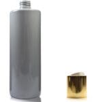 500ml Grey Plastic Bottle with white gold