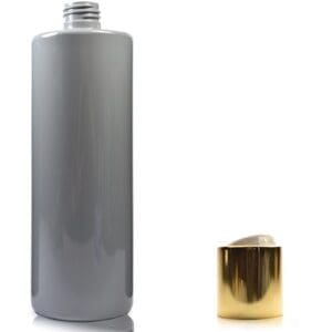 500ml Grey Plastic Bottle with white gold