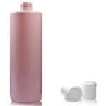 500ml Pink Plastic Bottle with white disc