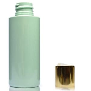 50ml Green Plastic bottle with white gold disc