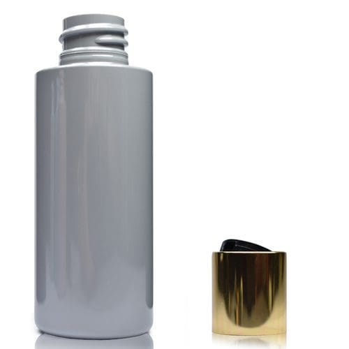 50ml Grey Plastic bottle with black gold disc
