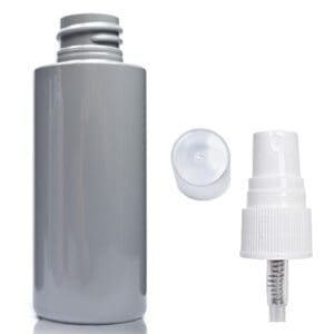 50ml Grey Plastic bottle with white spray