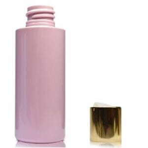 50ml Pink Plastic bottle with white gold disc
