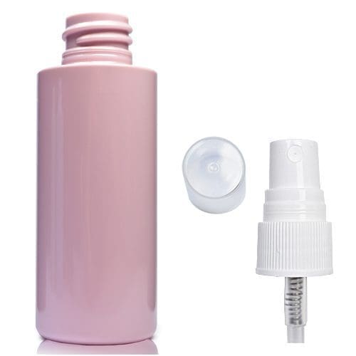 50ml Pink Plastic bottle with white spray