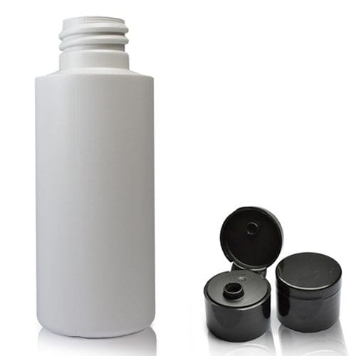 50ml white HDPE tubular bottle with black flip