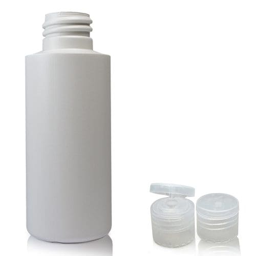 50ml white HDPE tubular bottle with nat flip