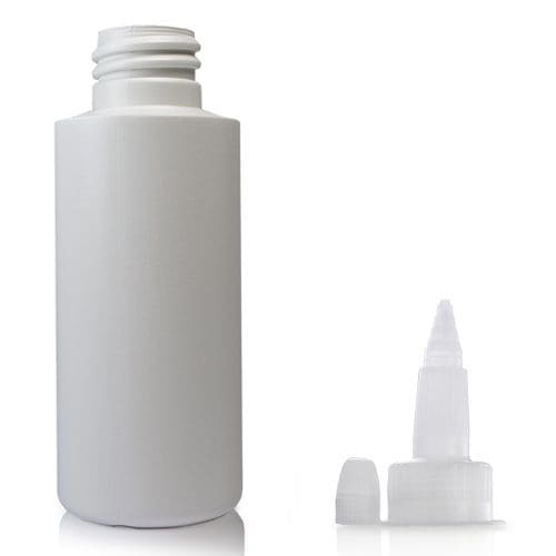 50ml white HDPE tubular bottle with nat spout
