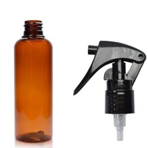 100ml Amber Plastic Bottle With black trigger