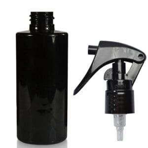 100ml Glossy Black Plastic Bottle With Mini Trigger Spray
