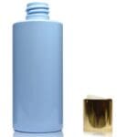 100ml Blue Plastic bottle with white gold disc