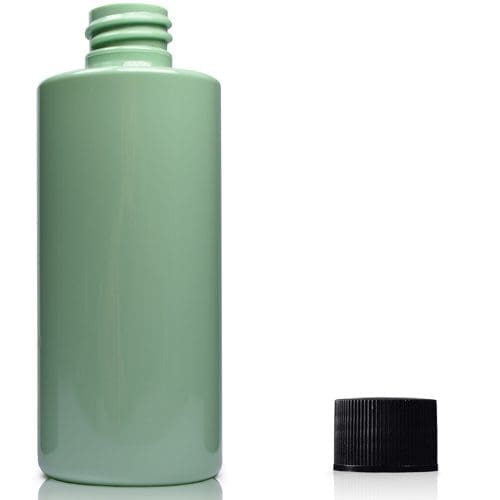 100ml Green Plastic bottle with black screw
