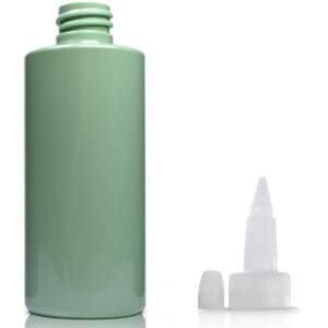 100ml Green Plastic bottle with spout