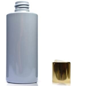 100ml Grey Plastic bottle with white gold disc