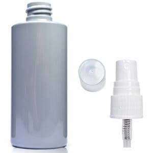 100ml Grey Plastic bottle with white spray