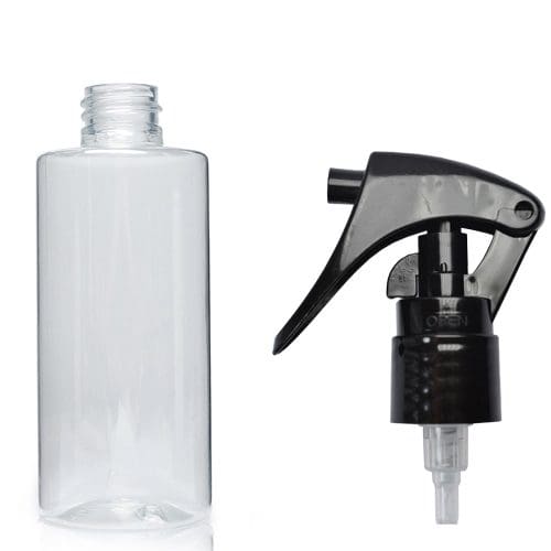 100ml Clear PET/PCR Plastic Tubular Bottle With Mini Trigger Spray