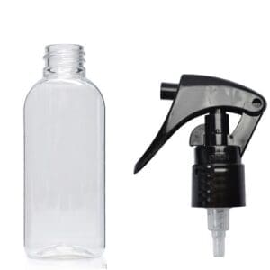 50ml Clear PCR/PET Oval Bottle With Mini Trigger Spray