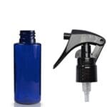 50ml Cobalt Blue Tubular PET Plastic Bottle With Mini Trigger Spray