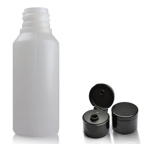 50ml HDPE Swipe bottle with black flip cap