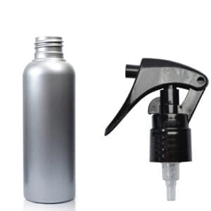 50ml Silver Plastic Boston Bottle With Mini Trigger Spray