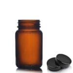 60ml Amber Pharmapac Jar w black plastic lid