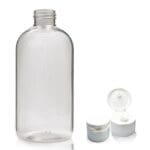 250ml Clear PET Boston Bottle & Flip Top Cap