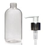 250ml Clear PET Boston Bottle With Lotion Pump