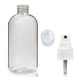 250ml Clear PET Boston Bottle With Atomiser Spray