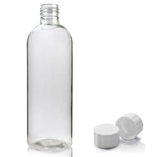 500ml Tall Boston Clear PET Bottle & Screw Cap