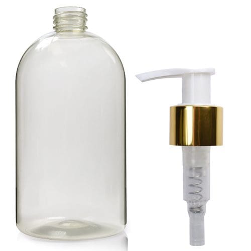 500ml rPET Boston Bottle With Lotion Pump