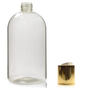 500ml rPET Boston Bottle With Gold Disc Top
