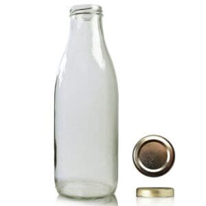 1000ml Clear Glass Juice Bottle & Twist Off Cap