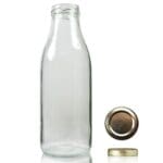 500ml Clear Glass Milk Bottle & Twist Off Cap