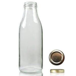 500ml Clear Glass Milk Bottle & Twist Off Cap
